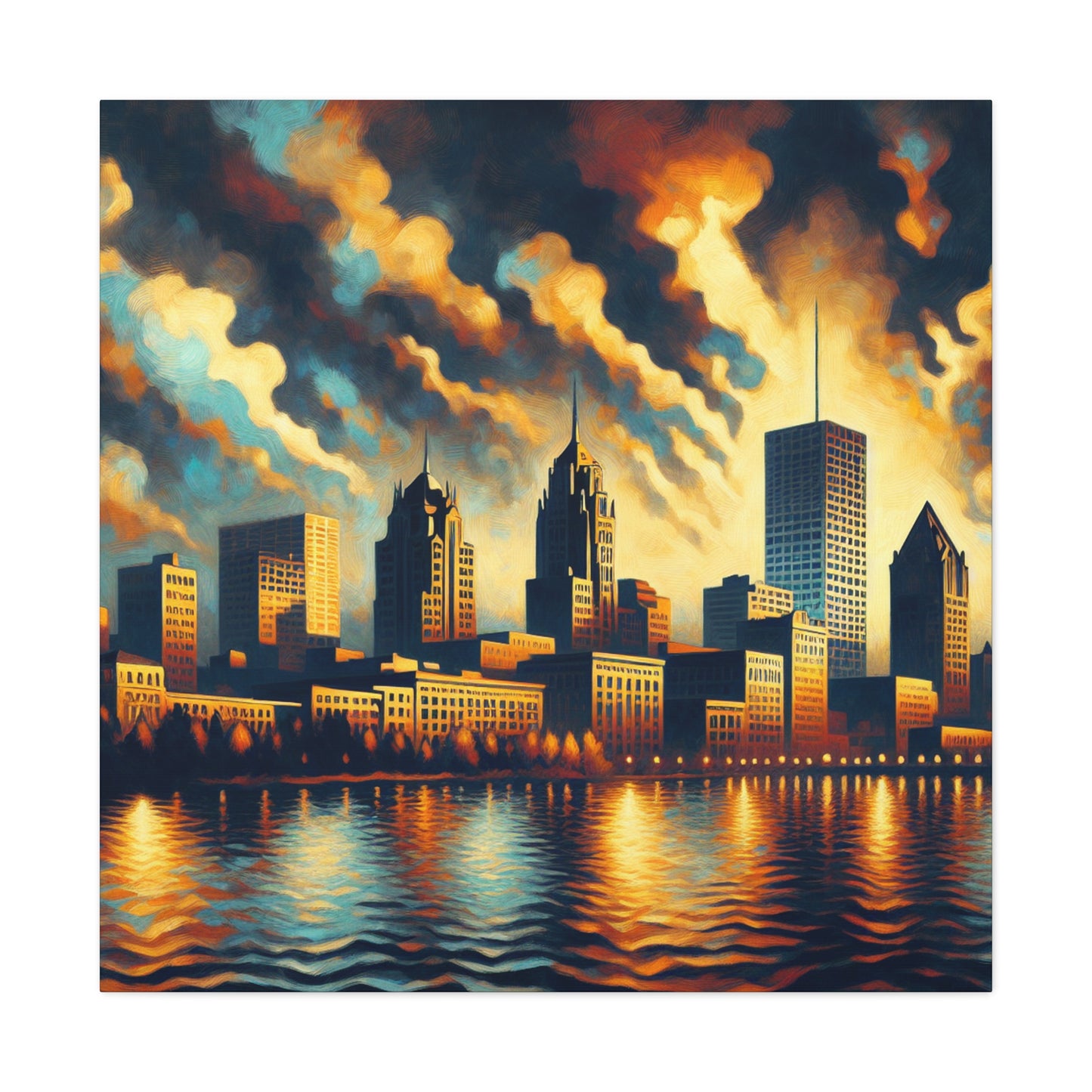 "Cityscapes: Vibrant Milwaukee Dreams" - Canvas