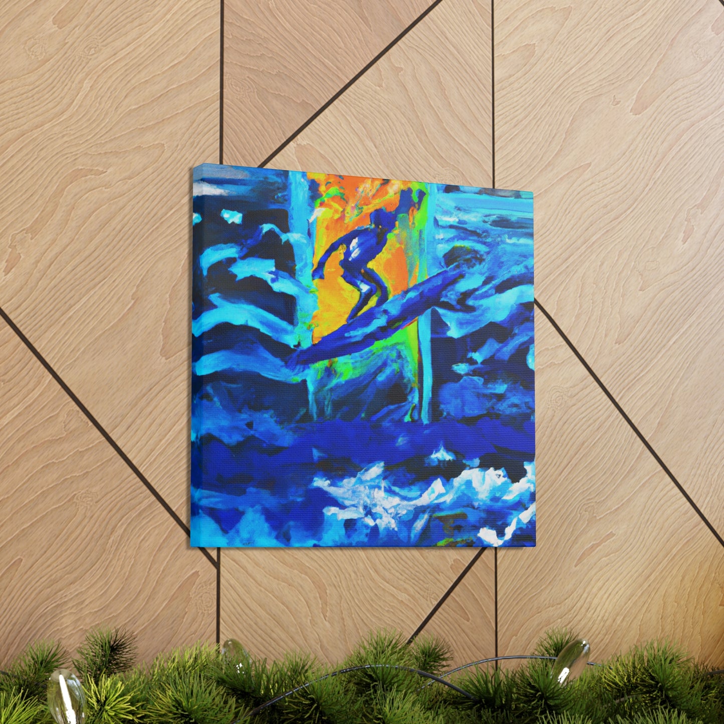 Surfing the Big Wave - Canvas