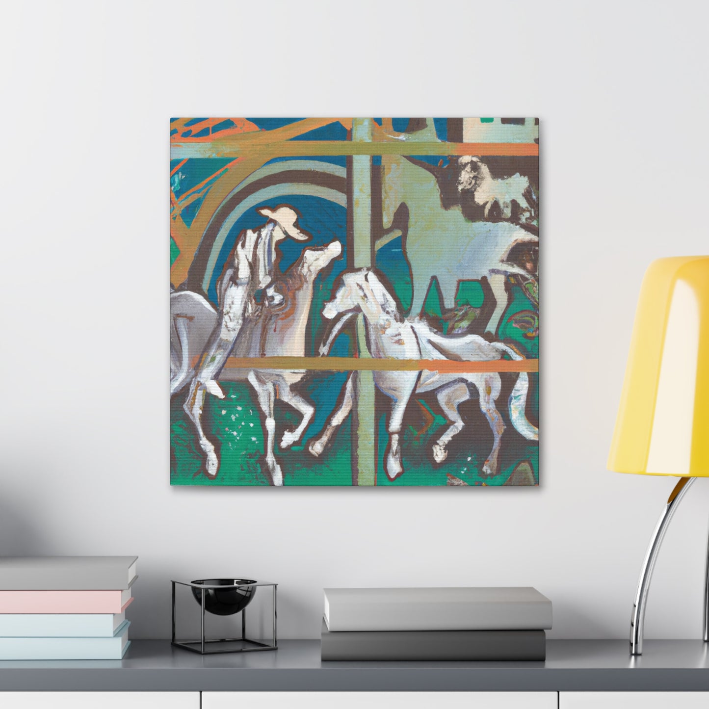 Grazing Horses in Spring - Canvas