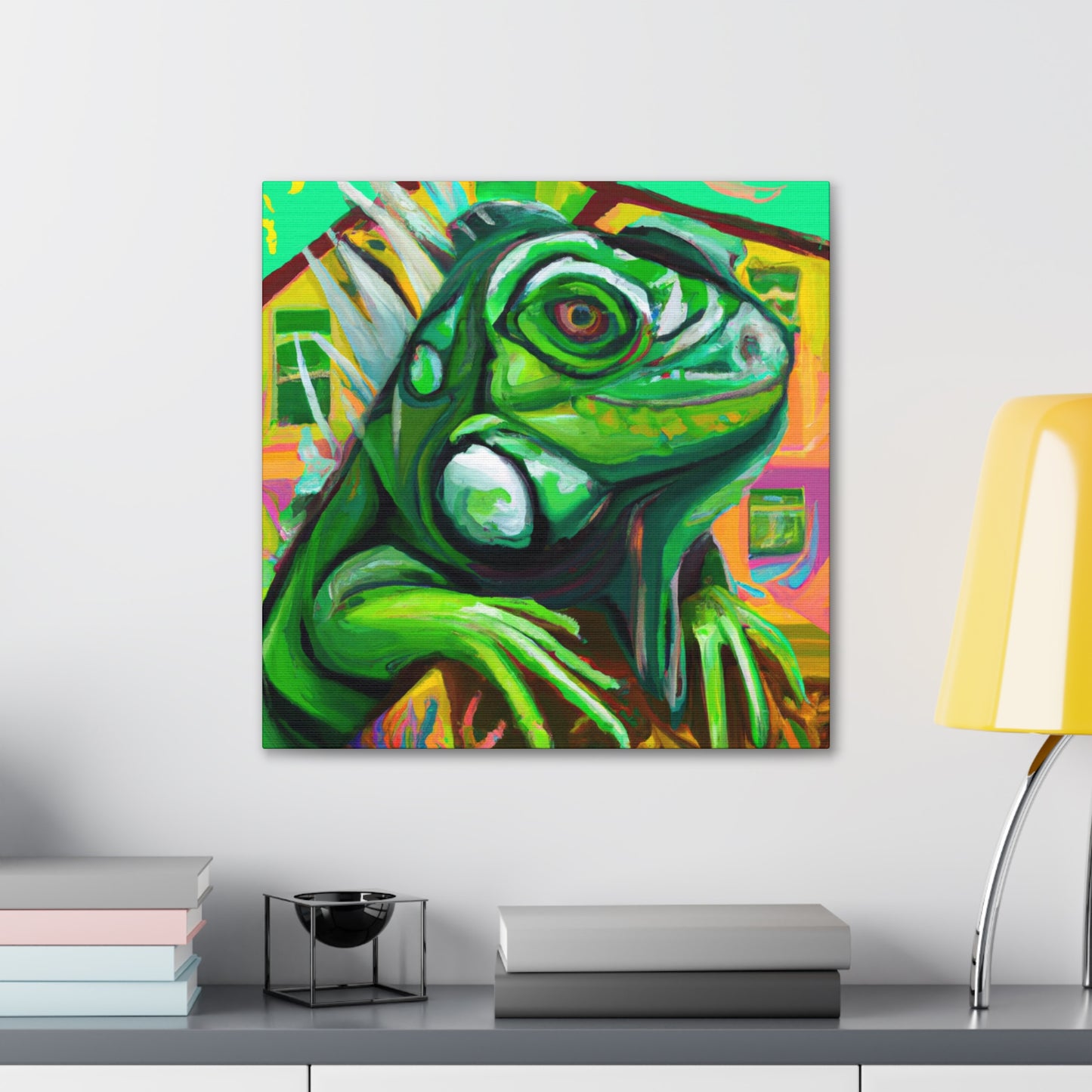 Iguana in Green Hues - Canvas