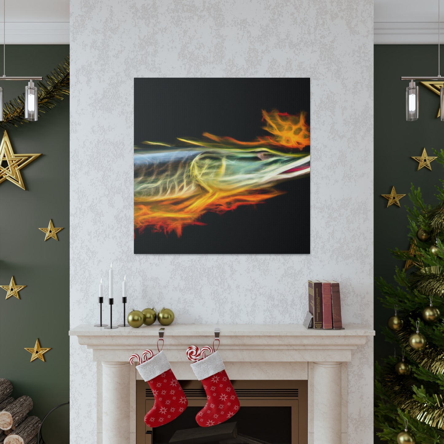 Pike in the Stream - Canvas