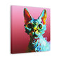 Devon Rex Portrait emot. - Canvas