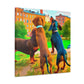 "Dappled Dachshund Delight" - Canvas