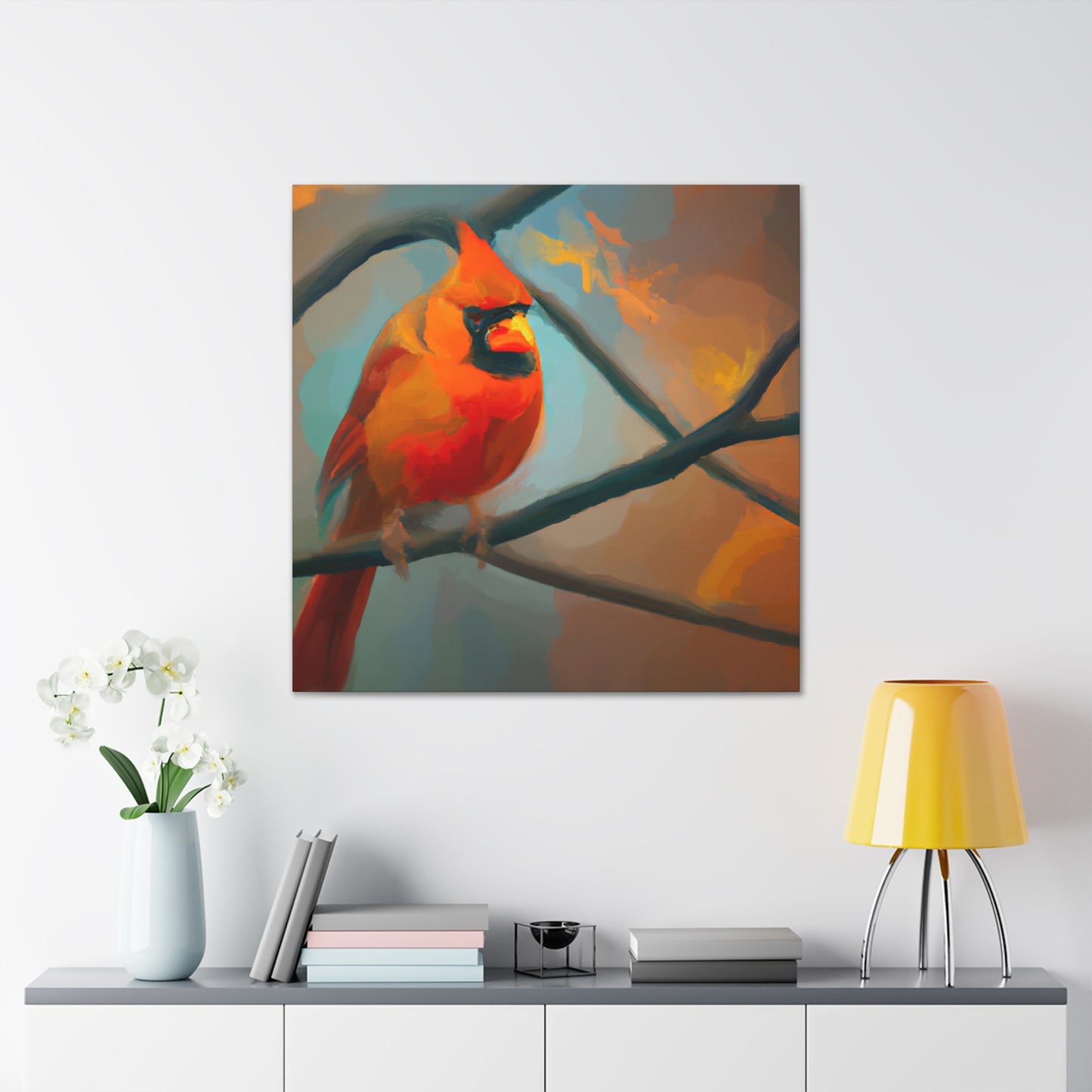 "Cardinal in Snowfall" - Canvas