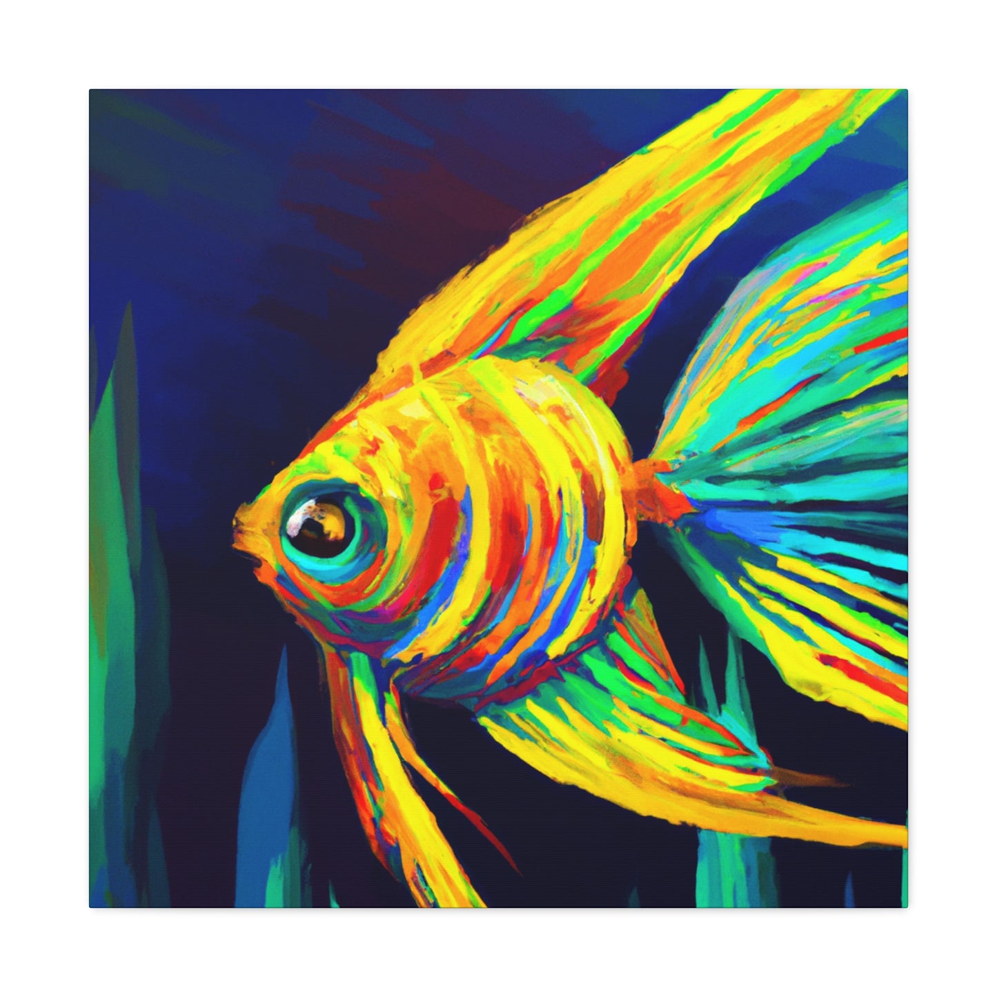 "Angelfish Dreaming Blue" - Canvas