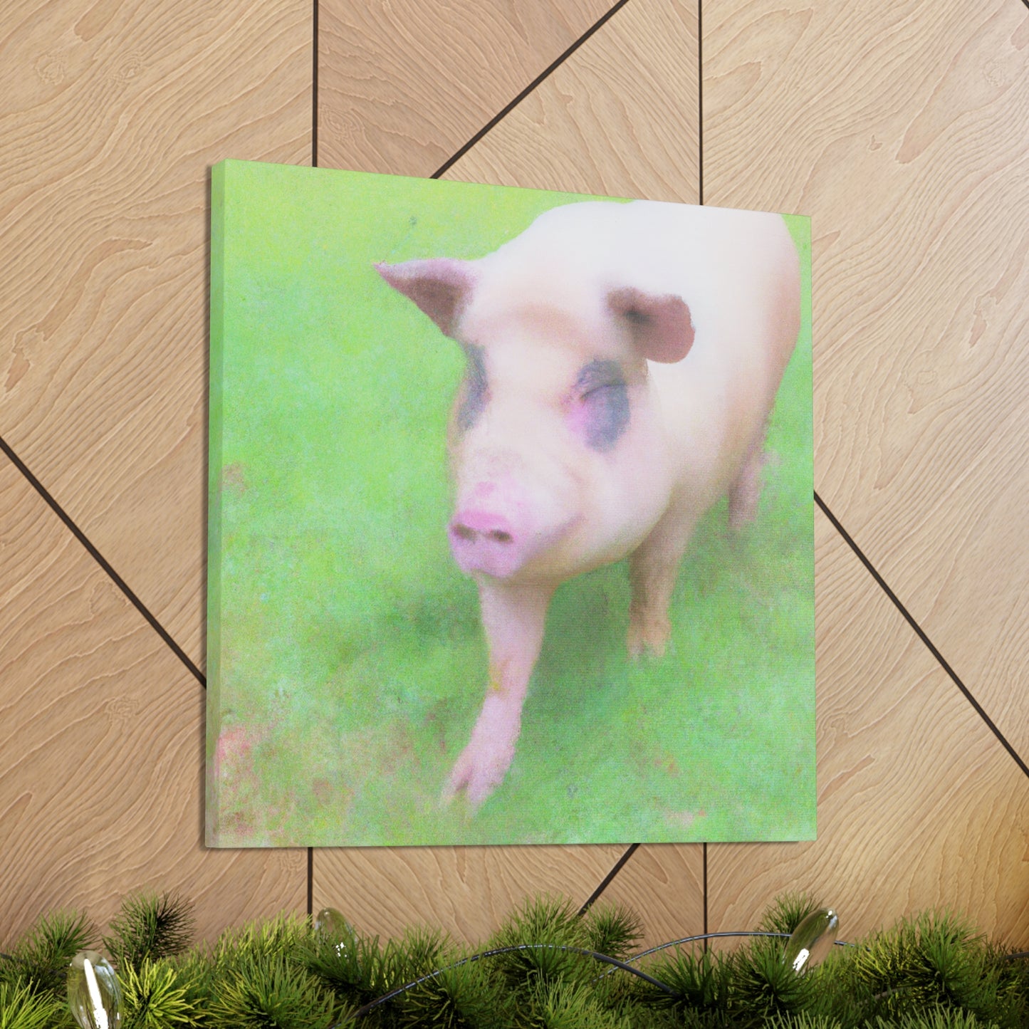 Pig With Pink Skin - Canvas