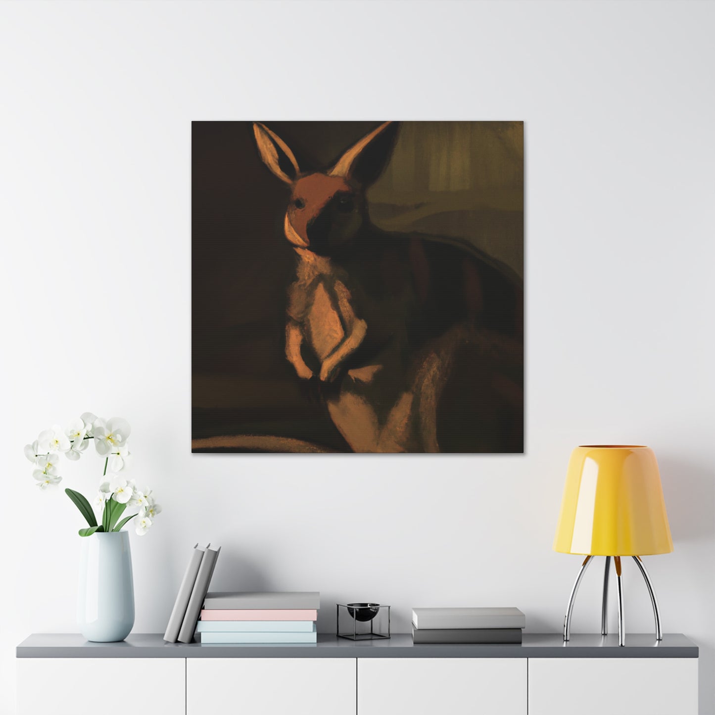 "Wallaby in Moonlit Forest" - Canvas