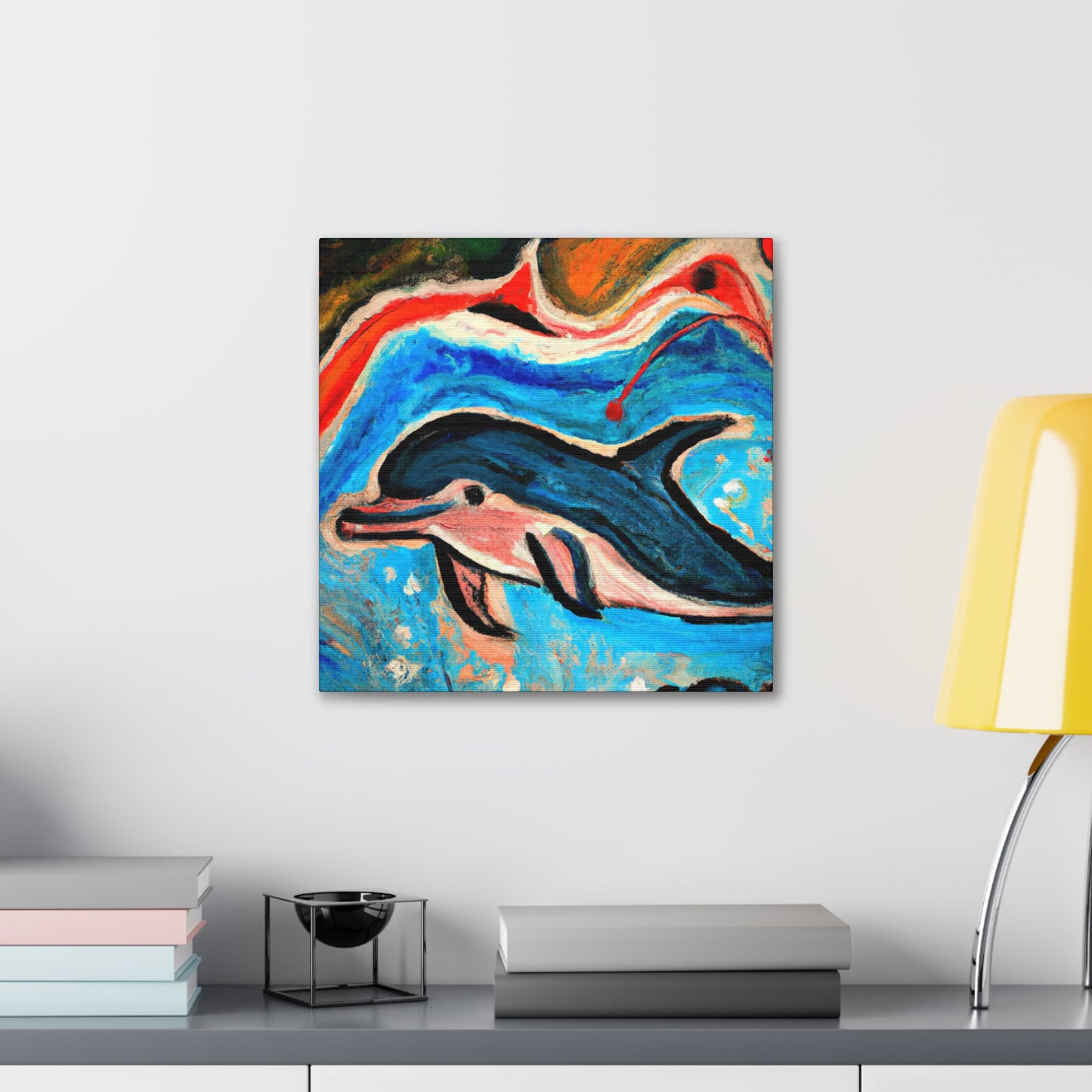 "Dolphins in the Sunset" - Canvas