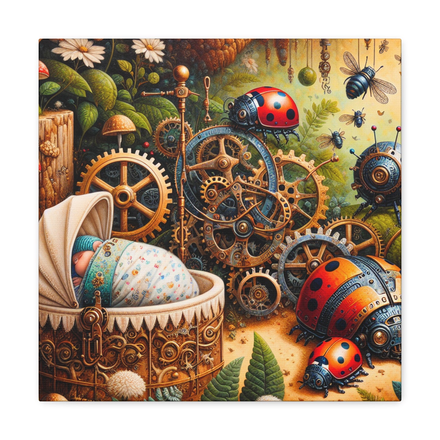 "Mechanical Garden Delights" - Canvas