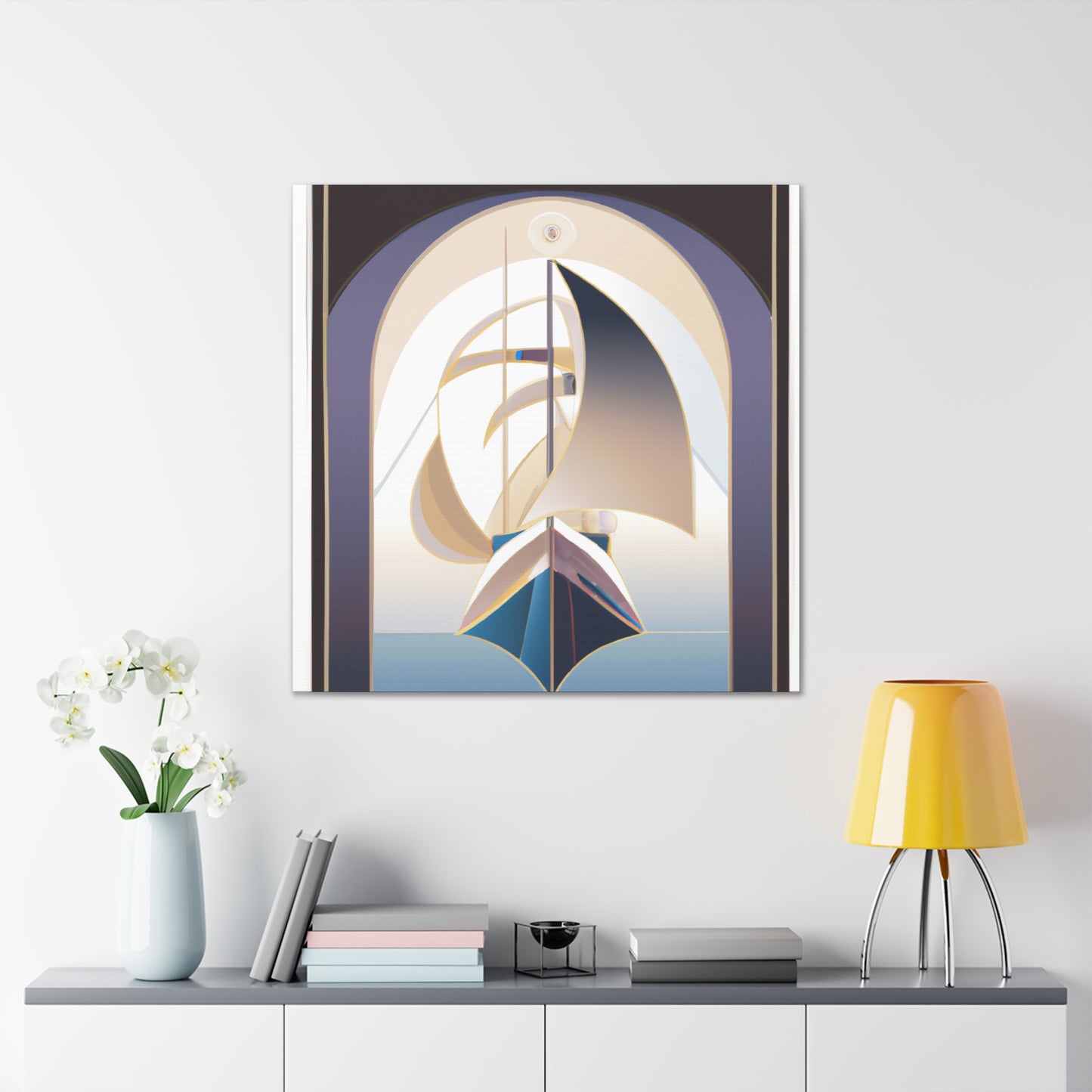 "Sailing in Moonlight Yacht" - Canvas