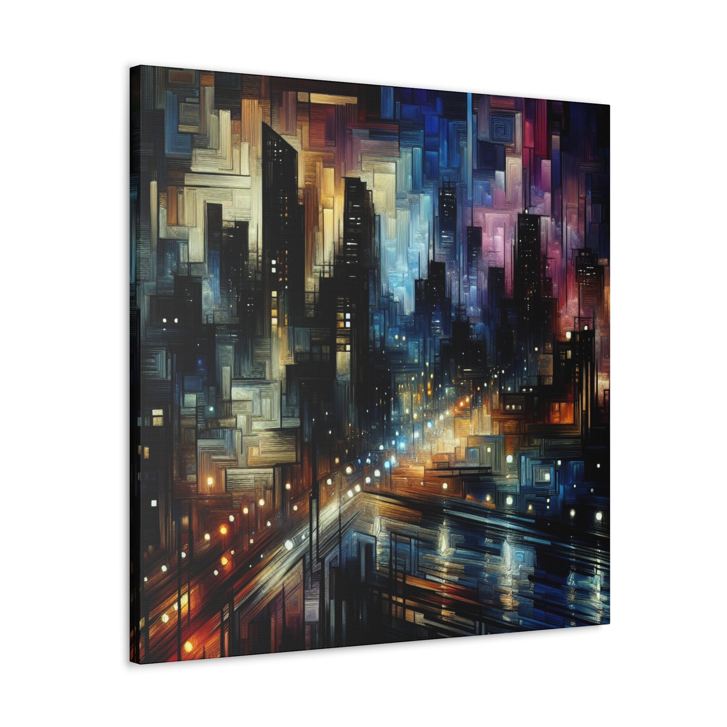 Midnight Metropolis Mosaic - Canvas