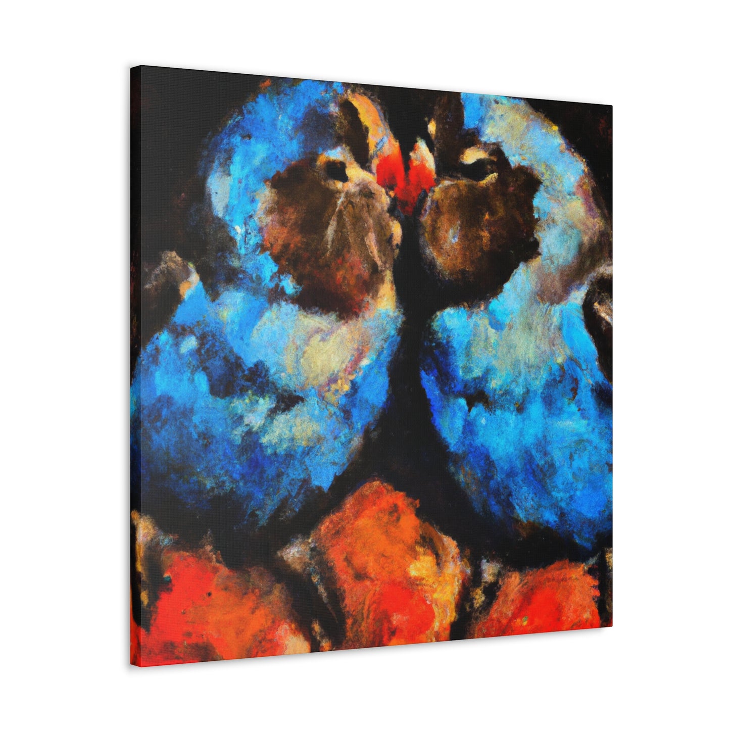 "Lovebirds in Moonlit Nocturne - Canvas