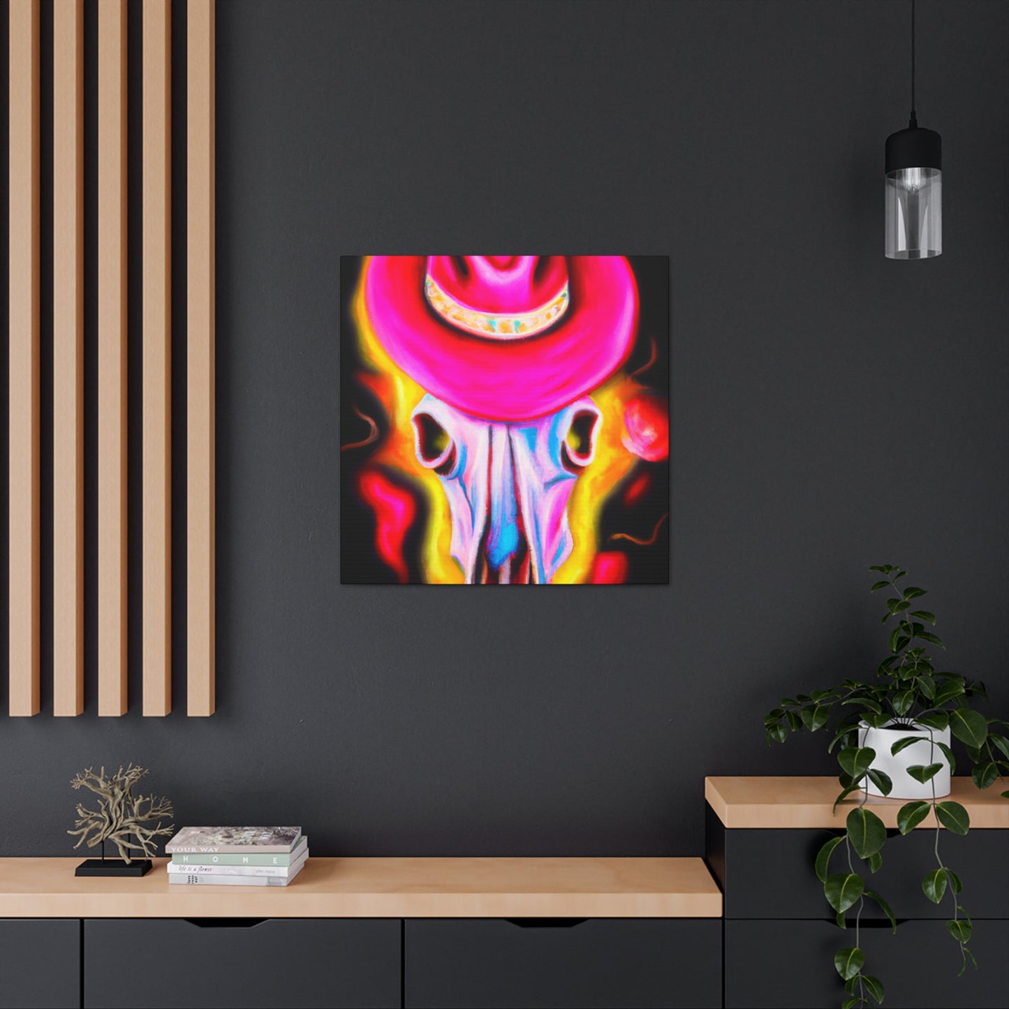 "Cow Skull in Deco" - Canvas