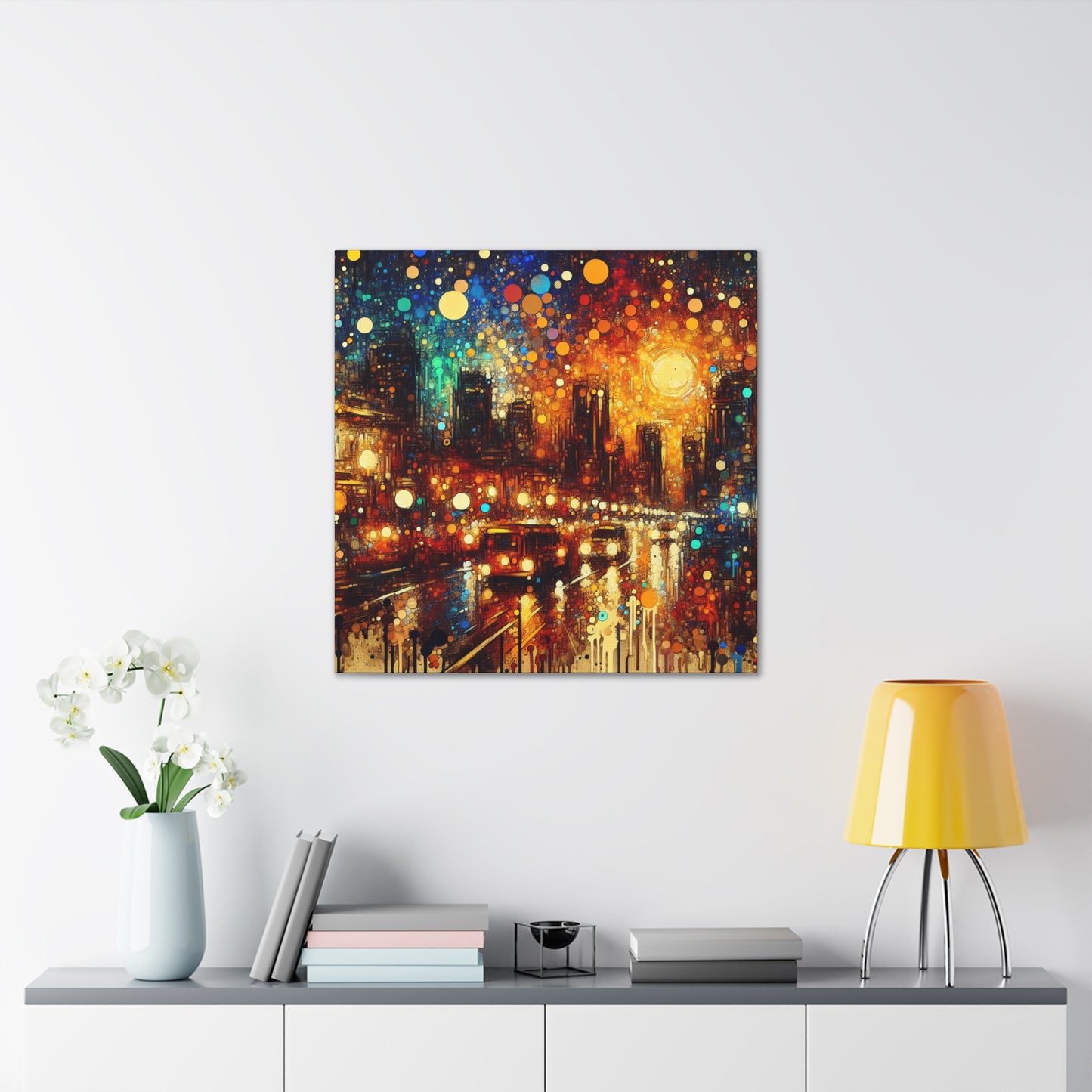 Luminescent Night Metropolis - Canvas