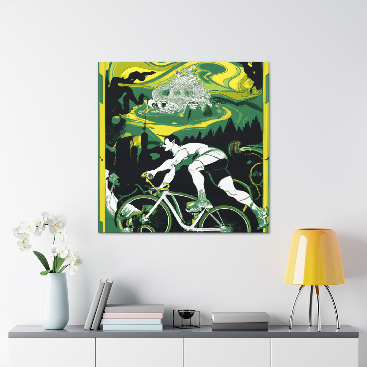 Biking in the Moonlight - Canvas