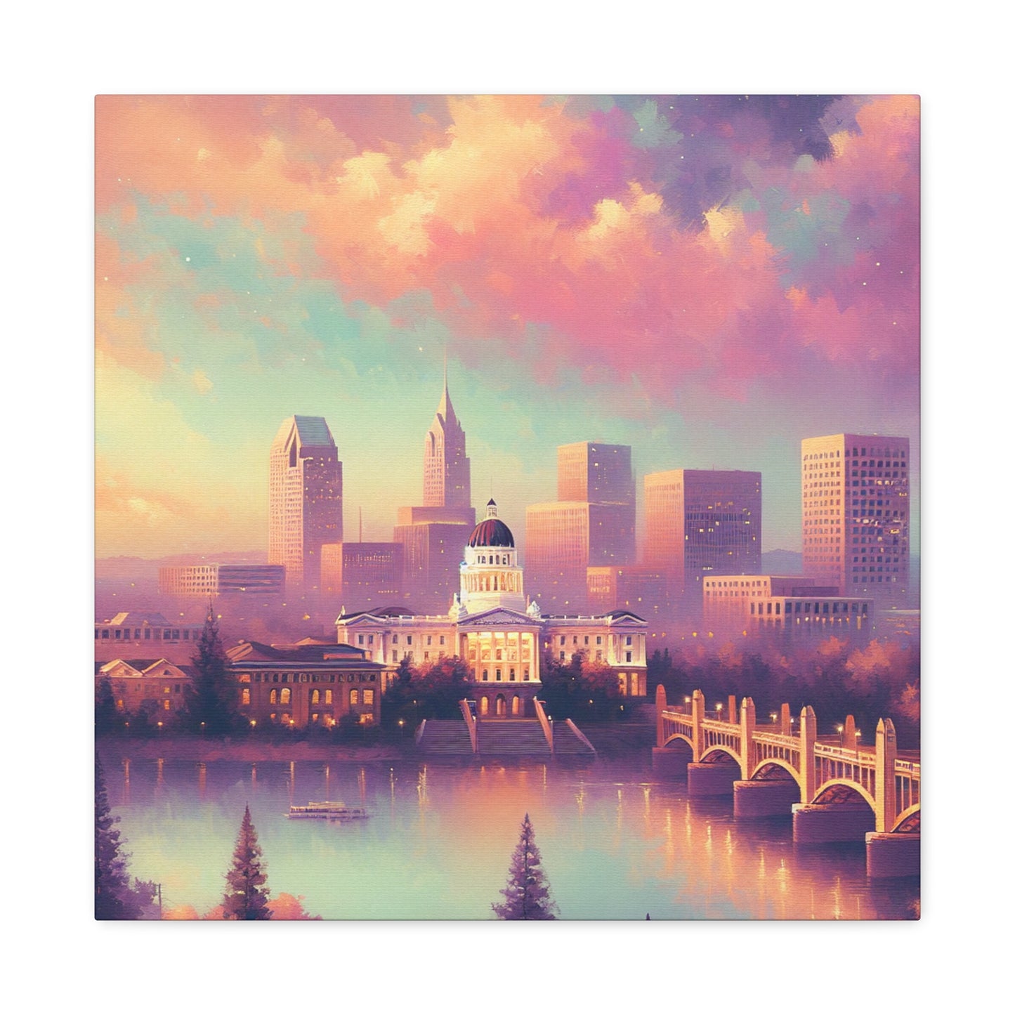 "Golden City Awakening" - Canvas