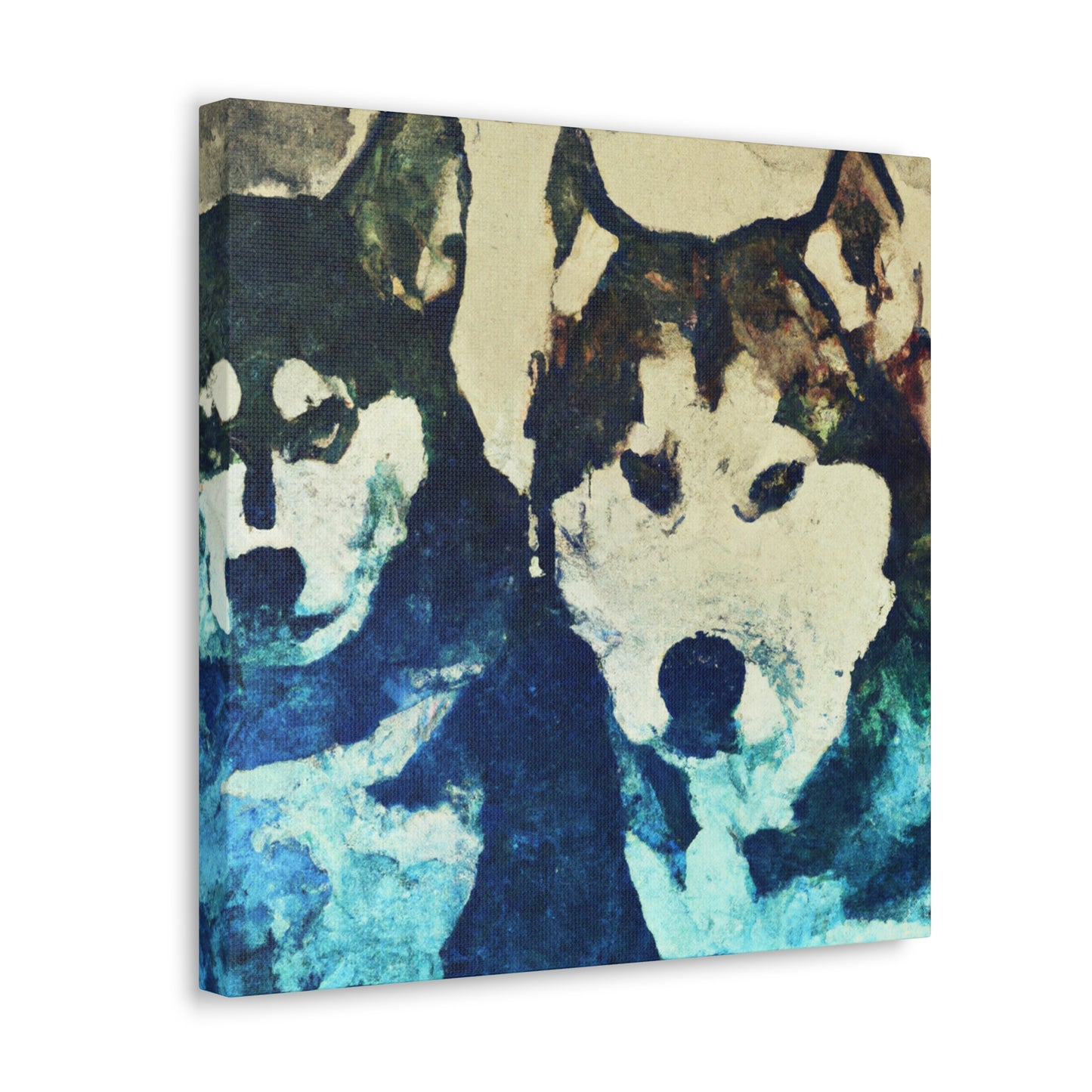 "Huskies in Distant Hues" - Canvas