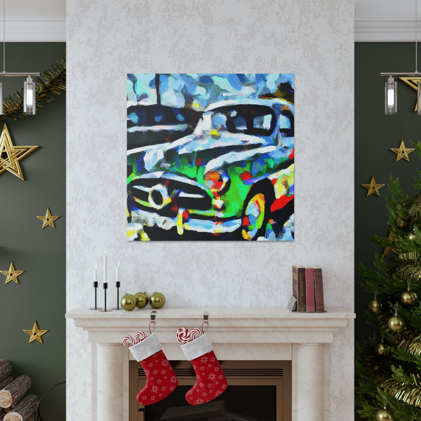 "Cars In Motion Painting" - Canvas