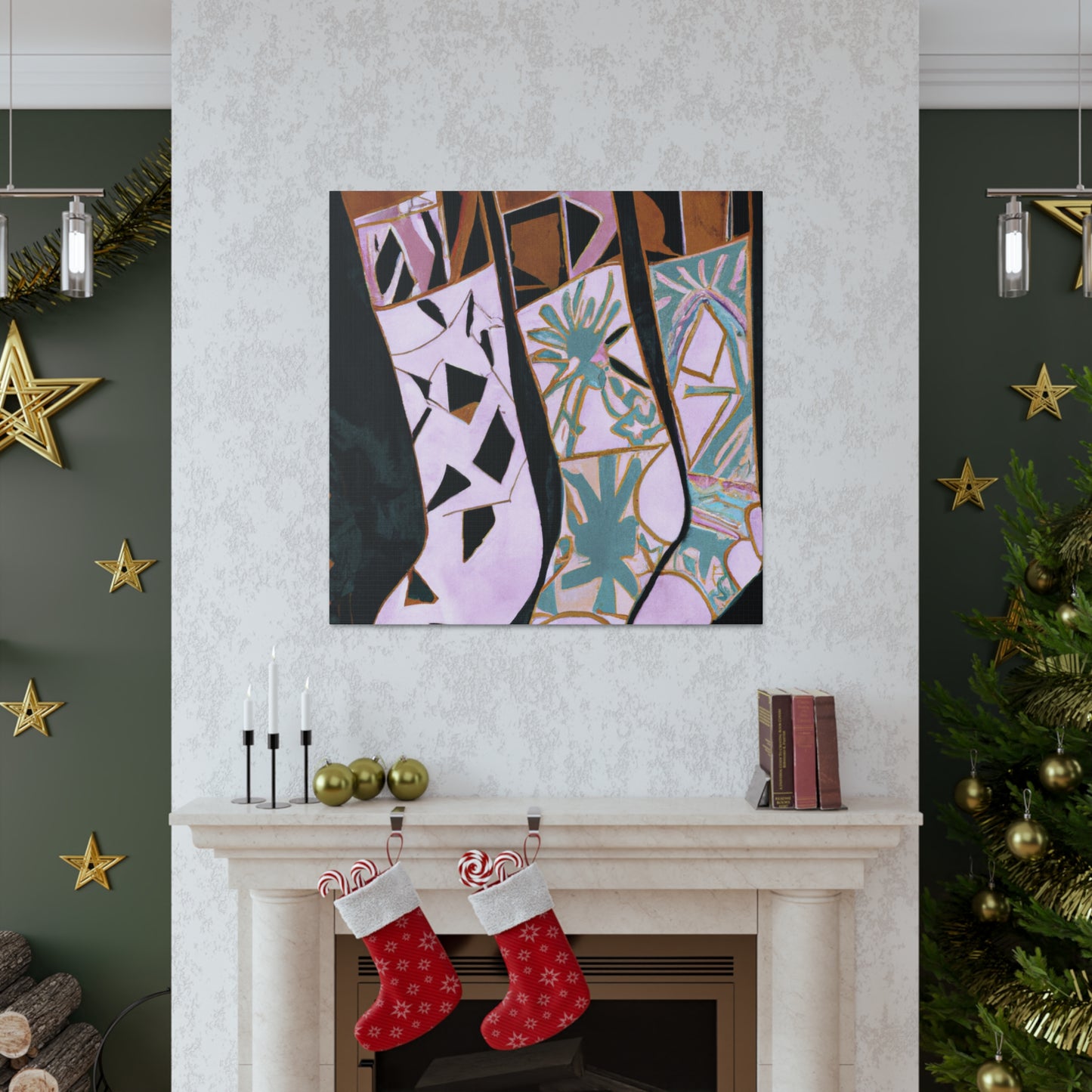 "Stocking Dreams Art Deco" - Canvas