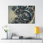 "Reflective Revolutions: Hubcaps" - Canvas