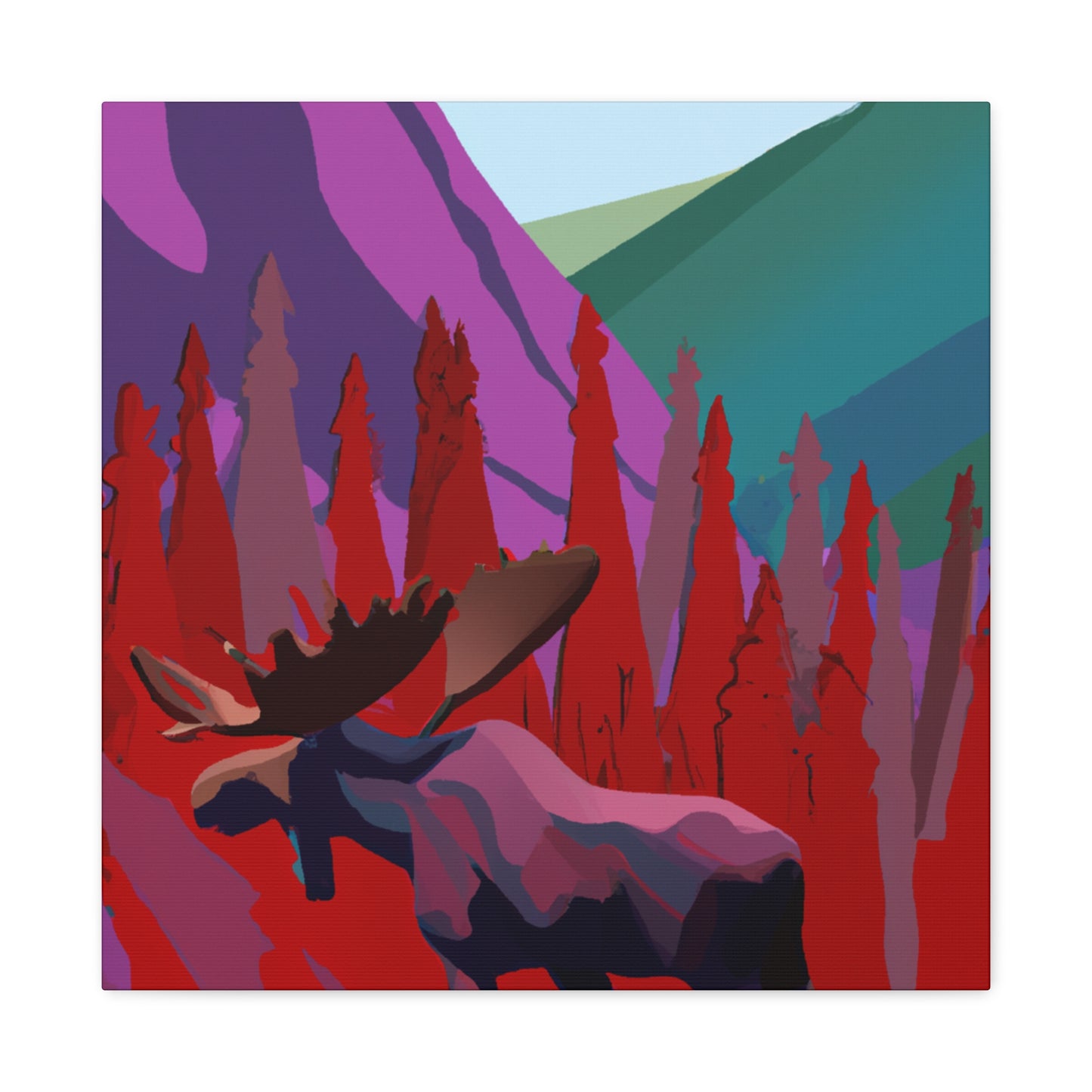 "Moose in the Mountains" - Canvas