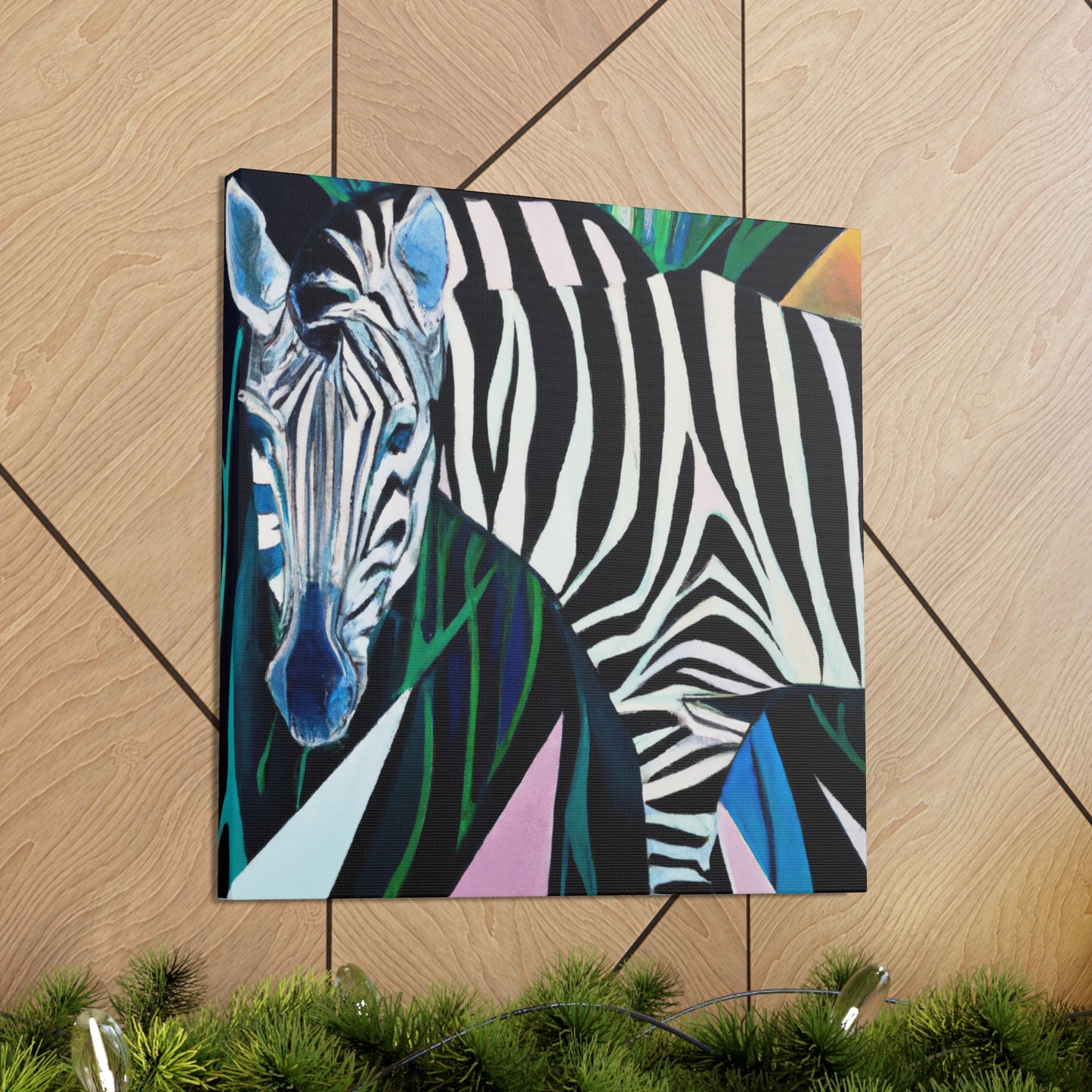 "Gilded Zebra Dance" - Canvas