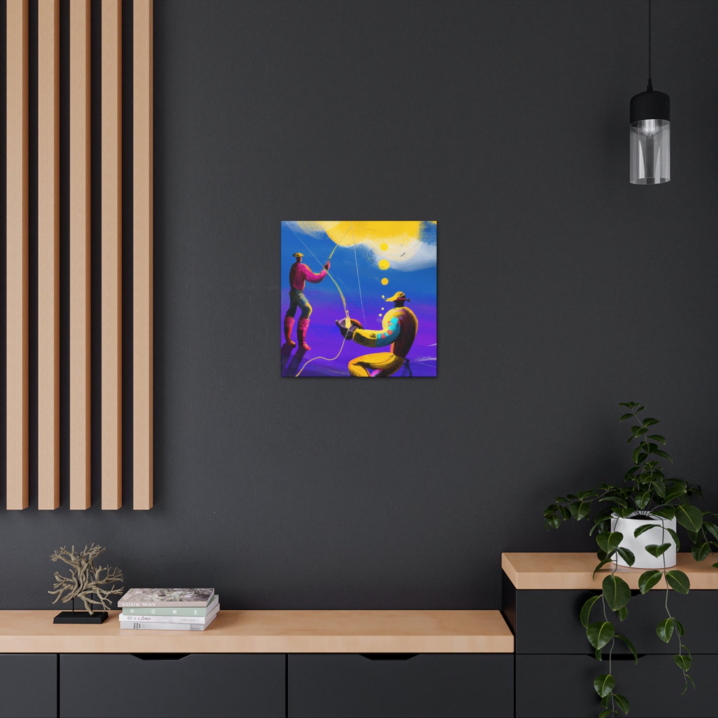 Fishing in the Moonlight - Canvas