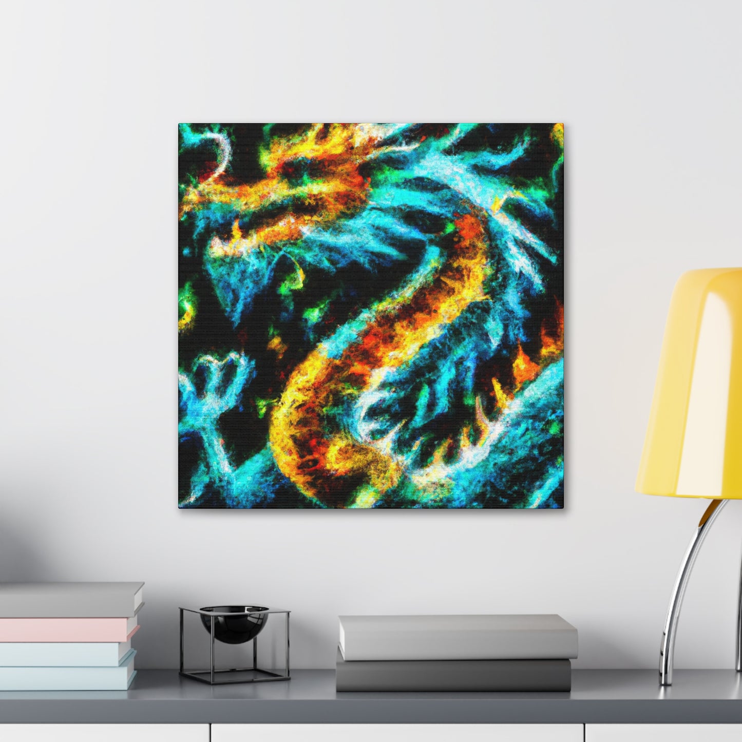 Dragon in Moonlight, - Canvas