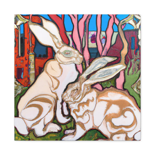 Rabbit in Art Nouveau - Canvas