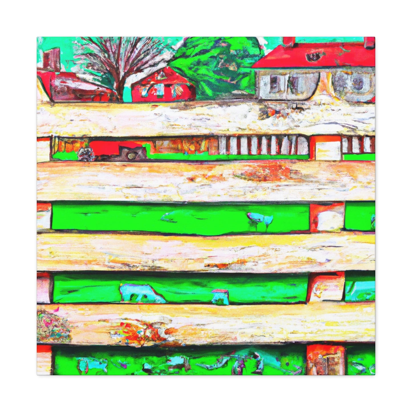 "Barnyard Fence Splendor" - Canvas