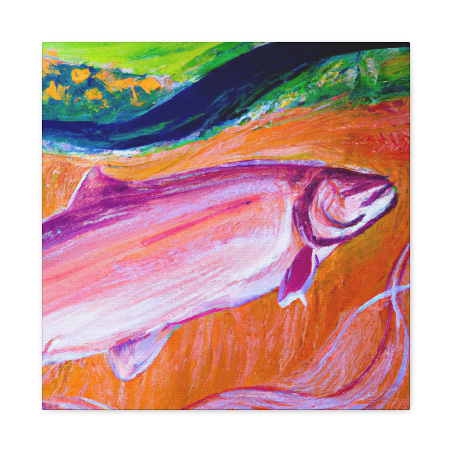 Salmon in Reflection. - Canvas