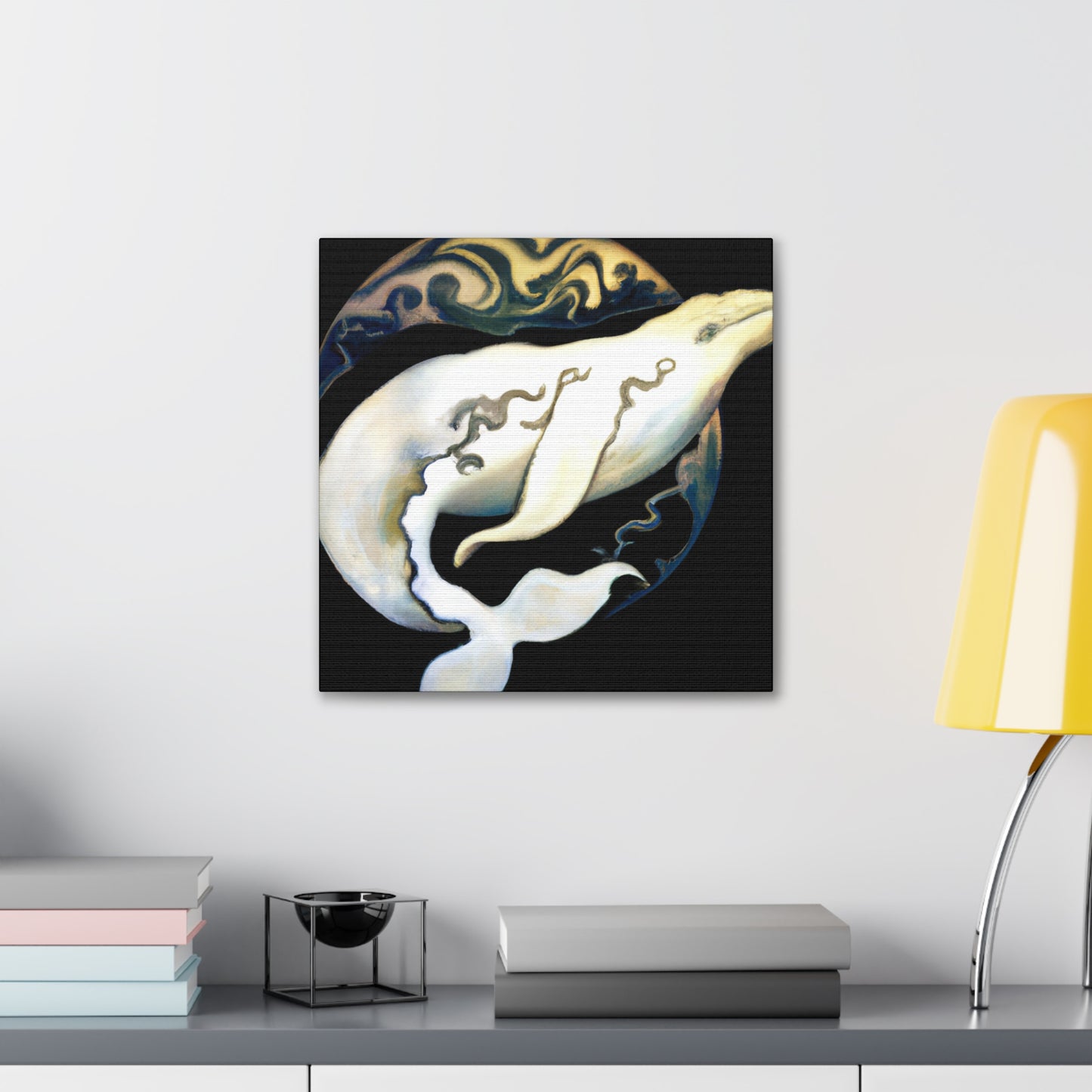 "Beluga Whale in Bloom" - Canvas