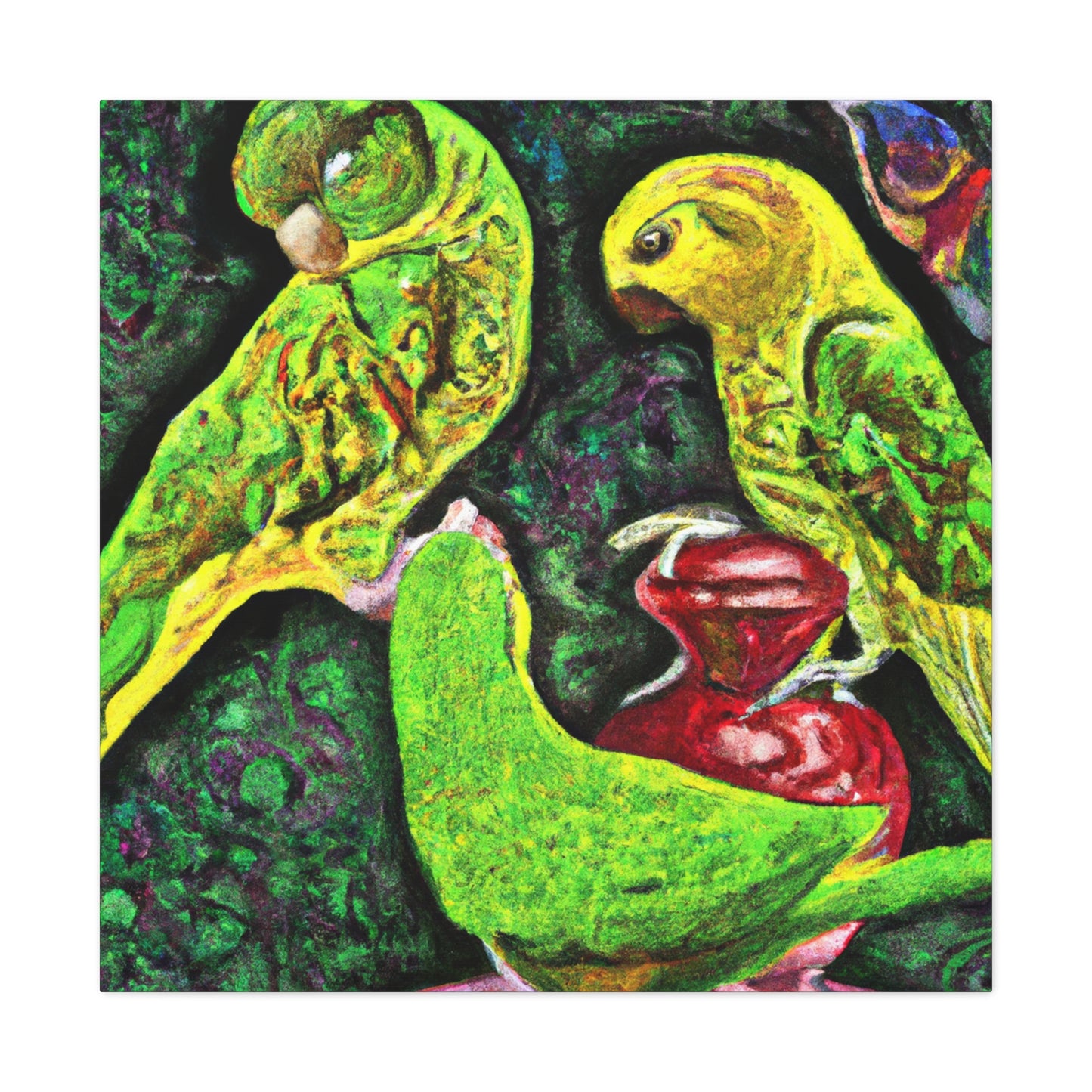 "Conures in Heavens Haze" - Canvas