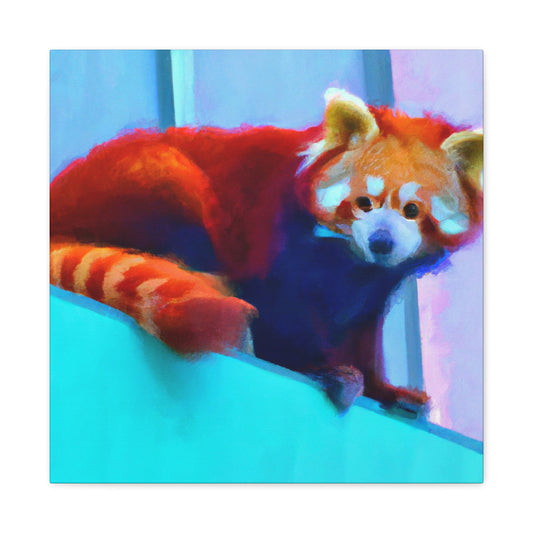 Red Panda Rising Dawn - Canvas