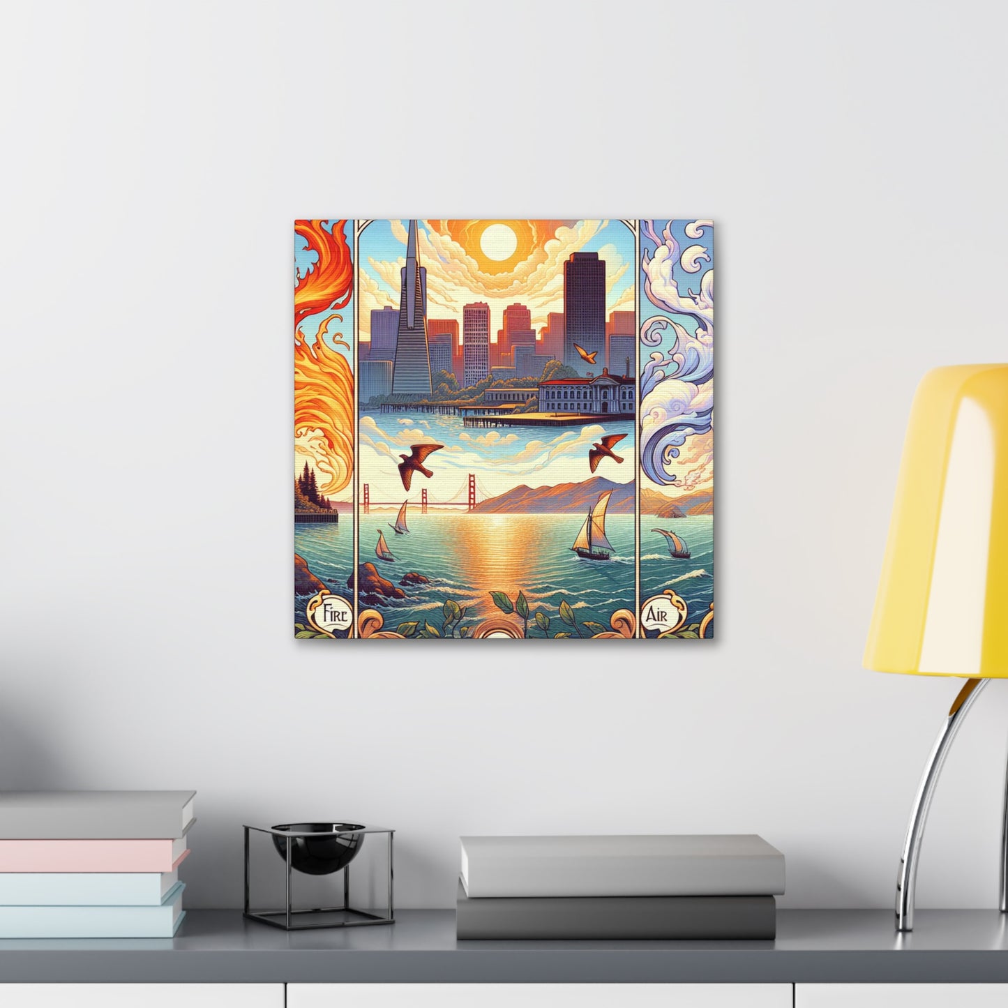 "Golden City Whispers" - Canvas