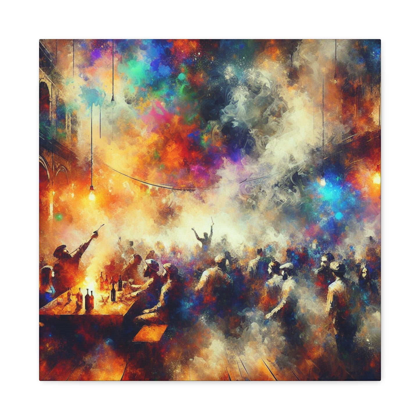 "Hazy Tavern Revelry" - Canvas