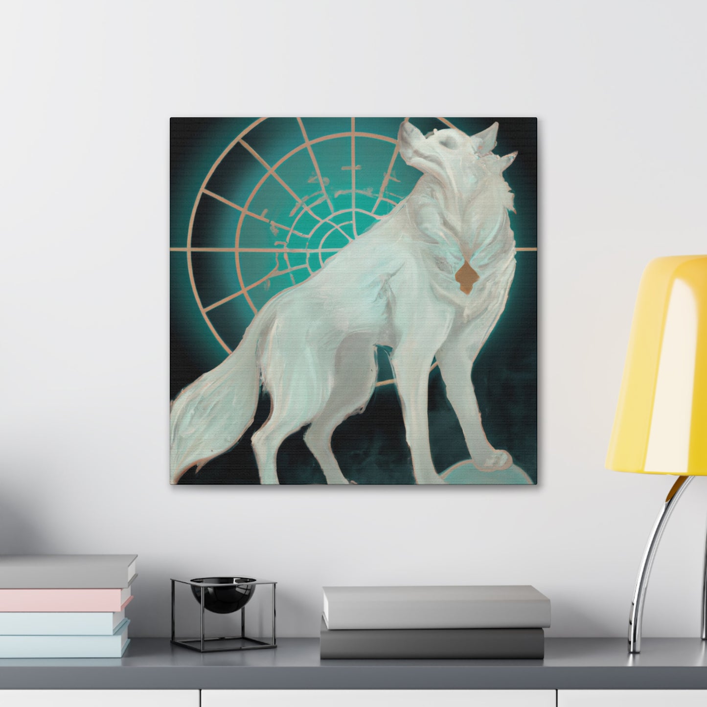 "Arctic Wolf in Deco" - Canvas