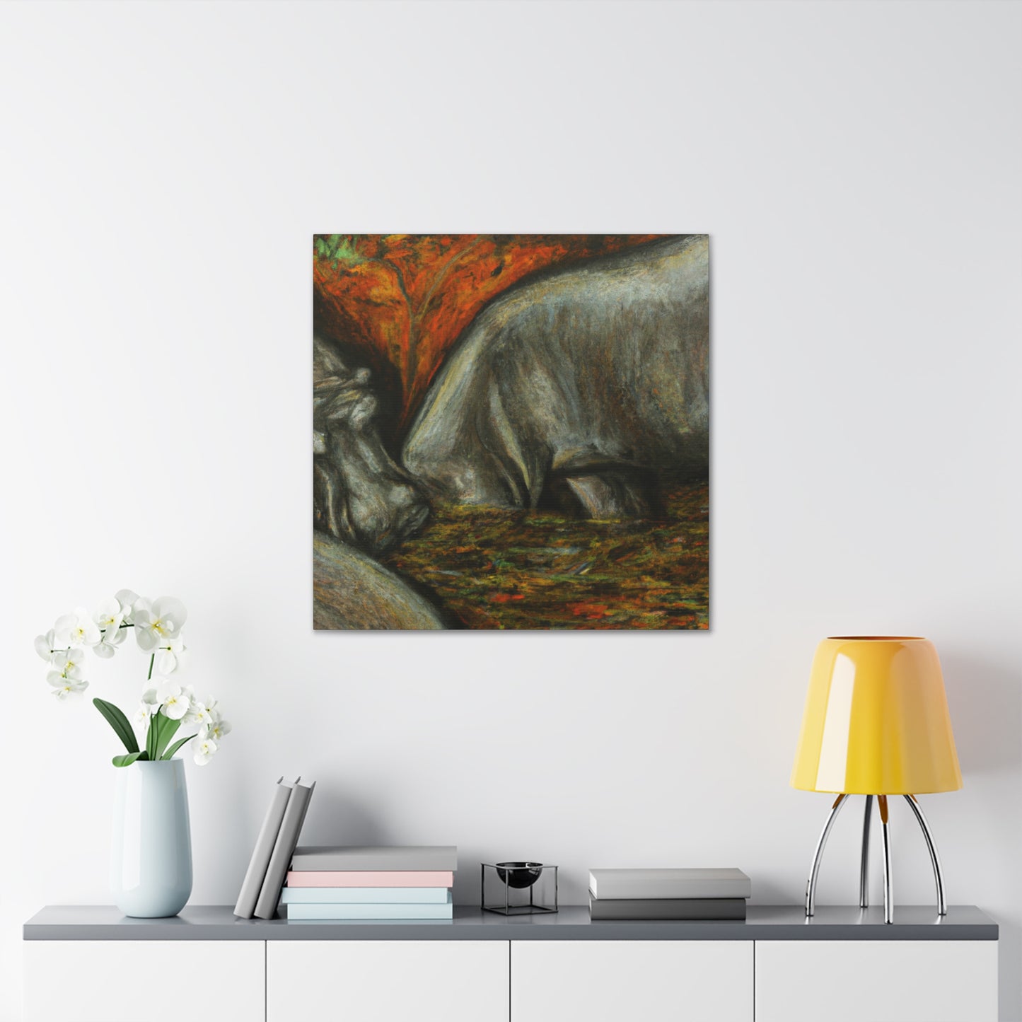 "Hippopotamus Hippo Surreal" - Canvas