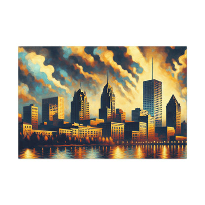 "Cityscapes: Vibrant Milwaukee Dreams" - Canvas