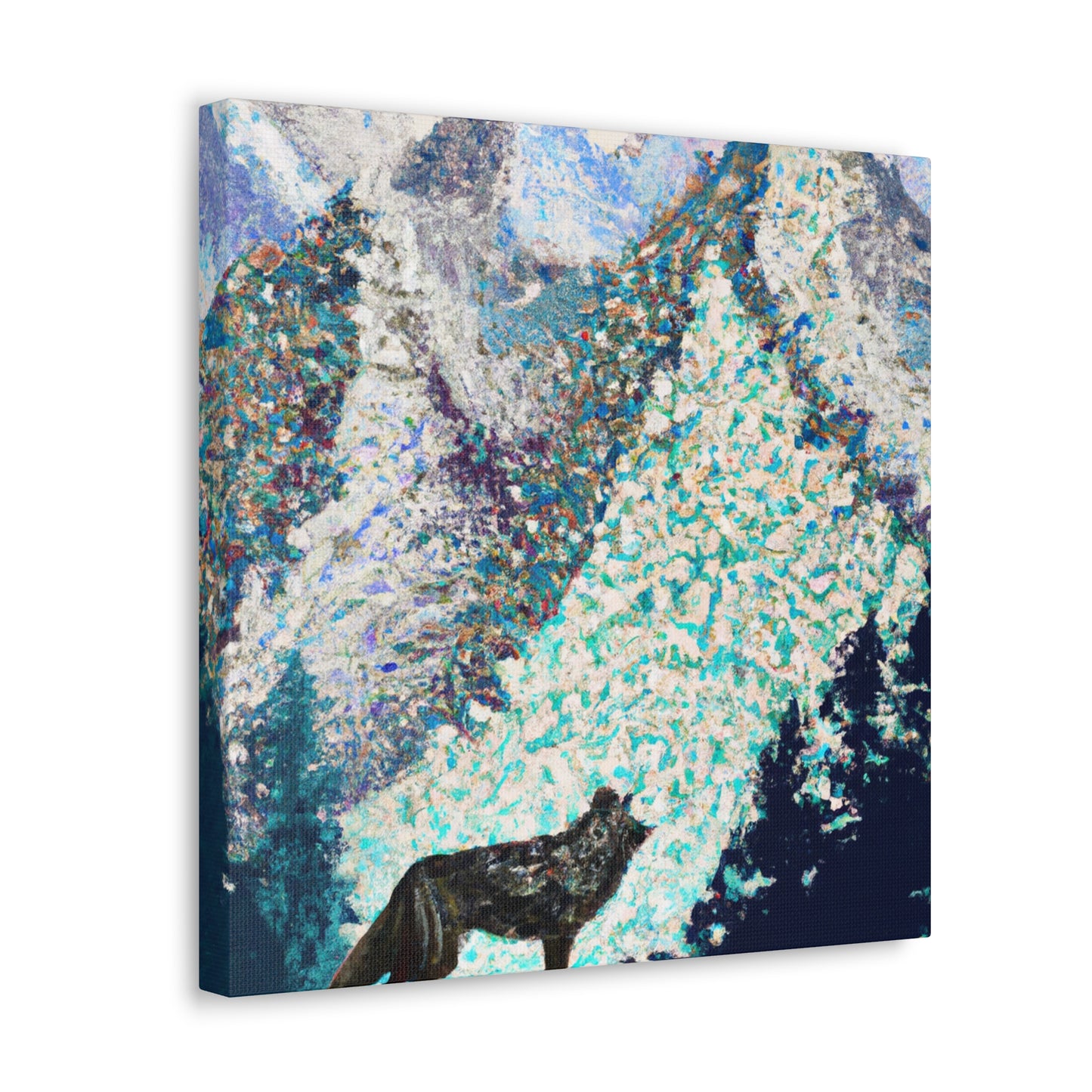 "Wild Wolves in Pointillism" - Canvas