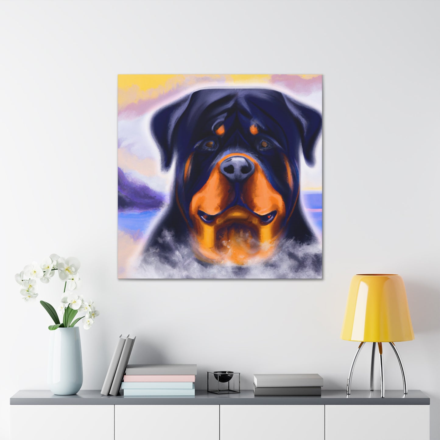 "Rottweiler's Regal Gaze" - Canvas