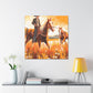 Wild Horses Grazing - Canvas