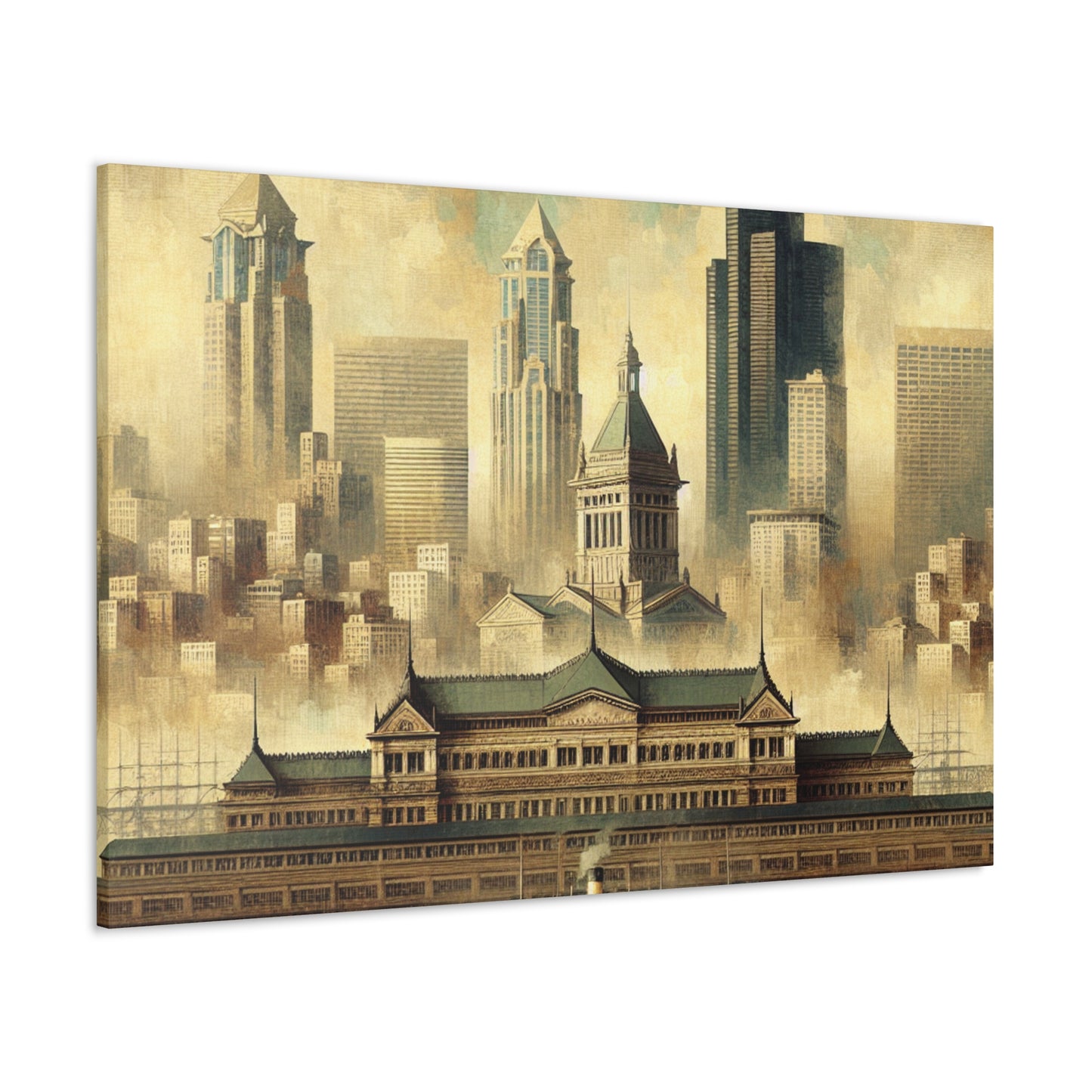 "Seattle's Clockwork Skyline" - Canvas