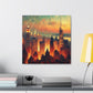 "Urban Symphony in Hues" - Canvas