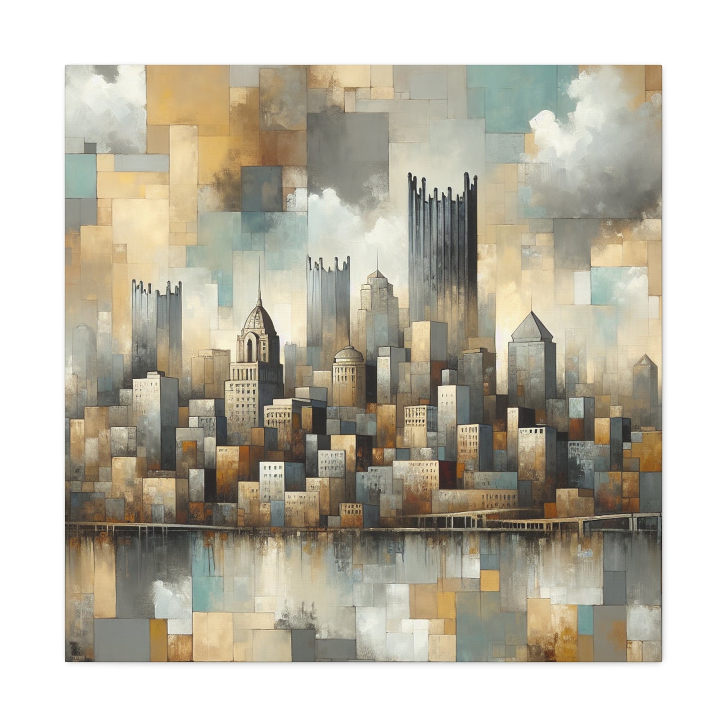 "Pittsburgh through Lavish Brocade" - Canvas