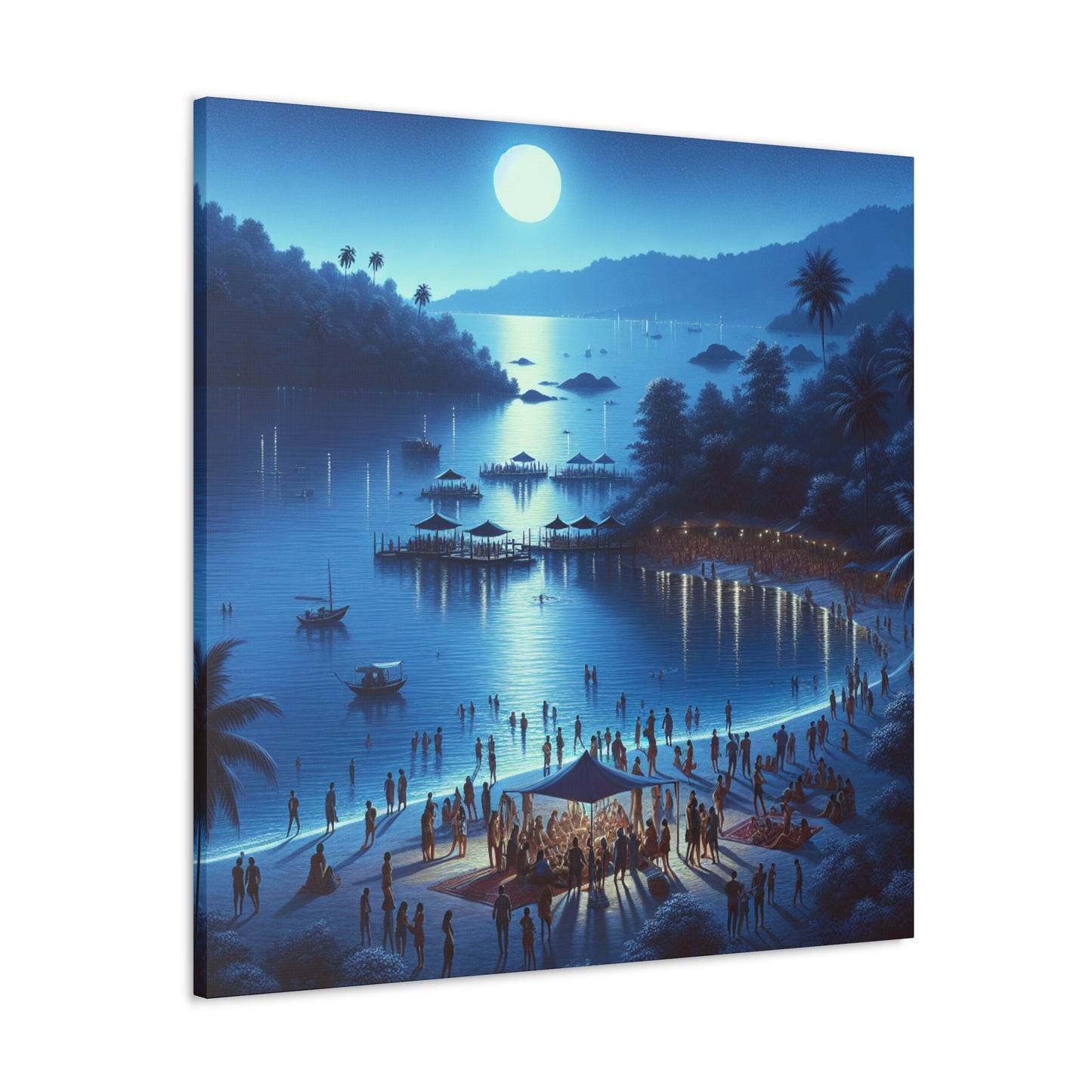 "Midnight Coastal Revelry" - Canvas