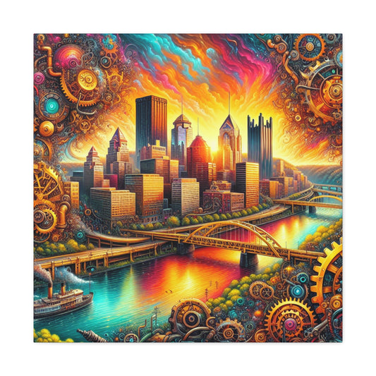 "Pittsburgh's Industrial Steam Symphony" - Canvas