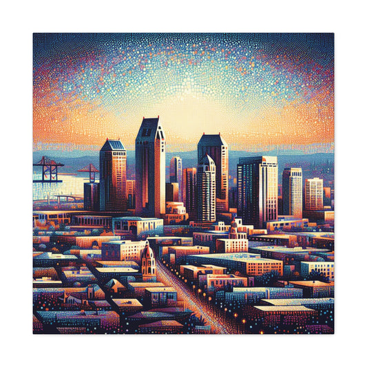 "Splendid Coastal Pointillism" - Canvas