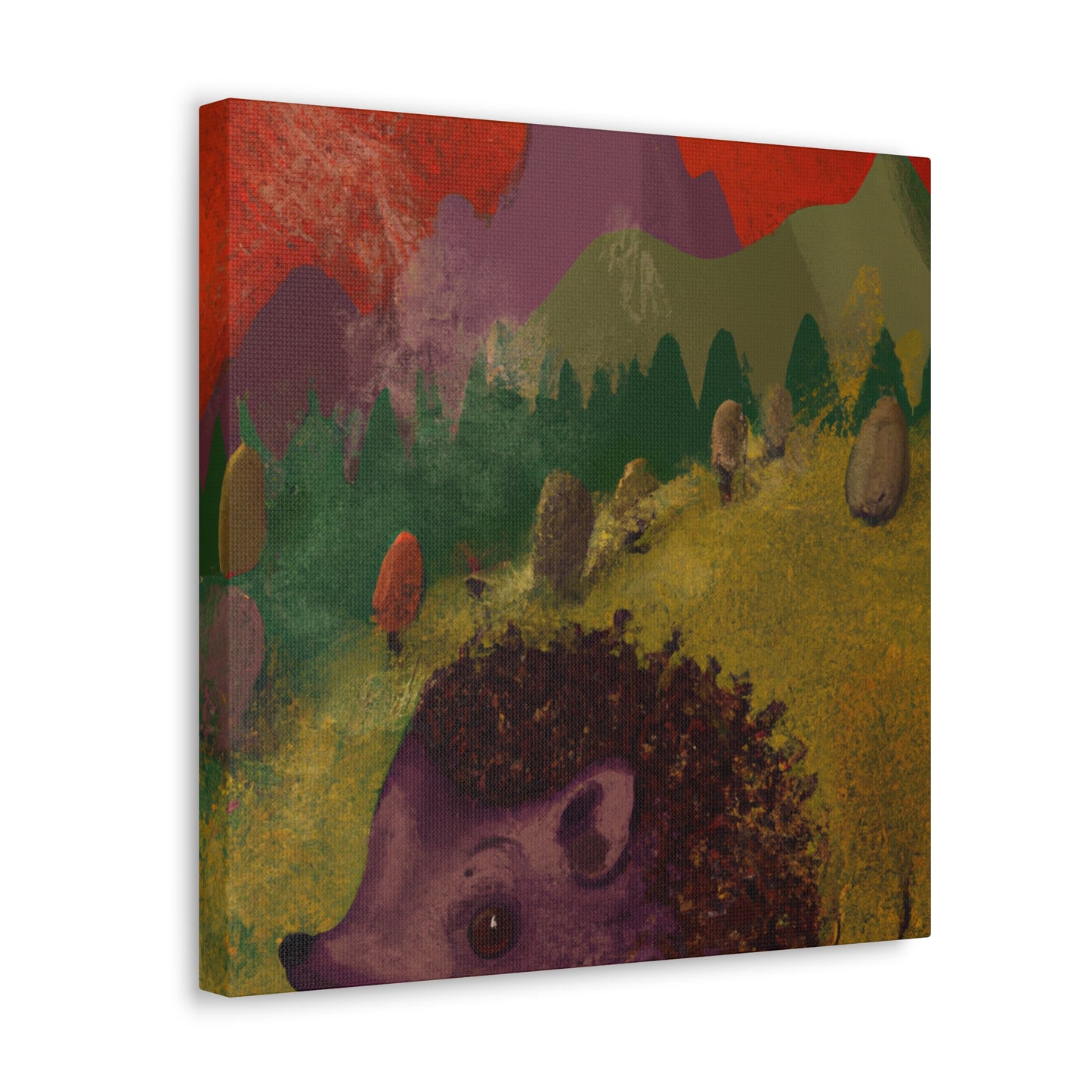 Hedgehog in Moonlight - Canvas