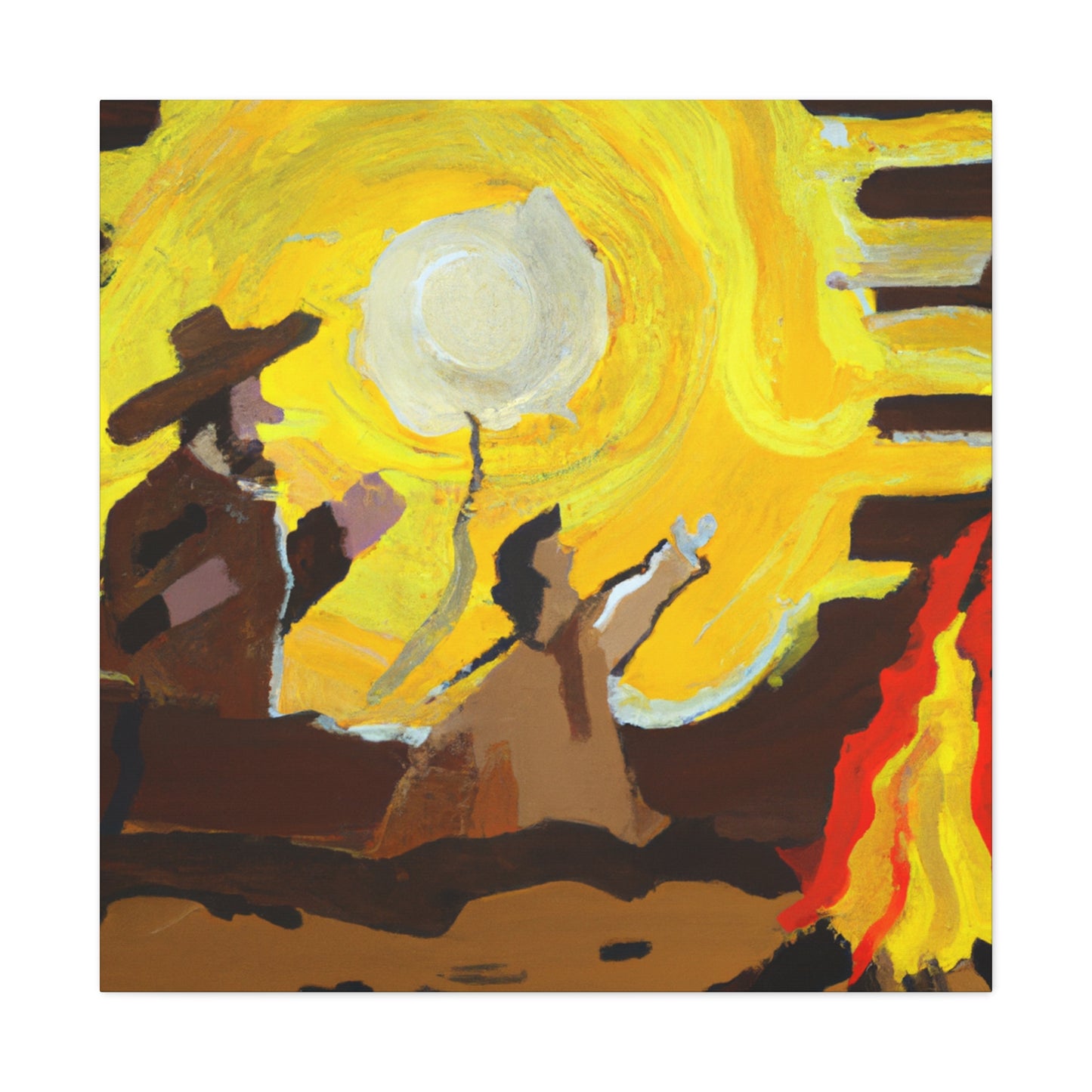 Campfire in the Night - Canvas